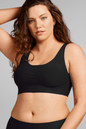 Breathable Scoop Neck Bralette - Siella - Color: Black Noir