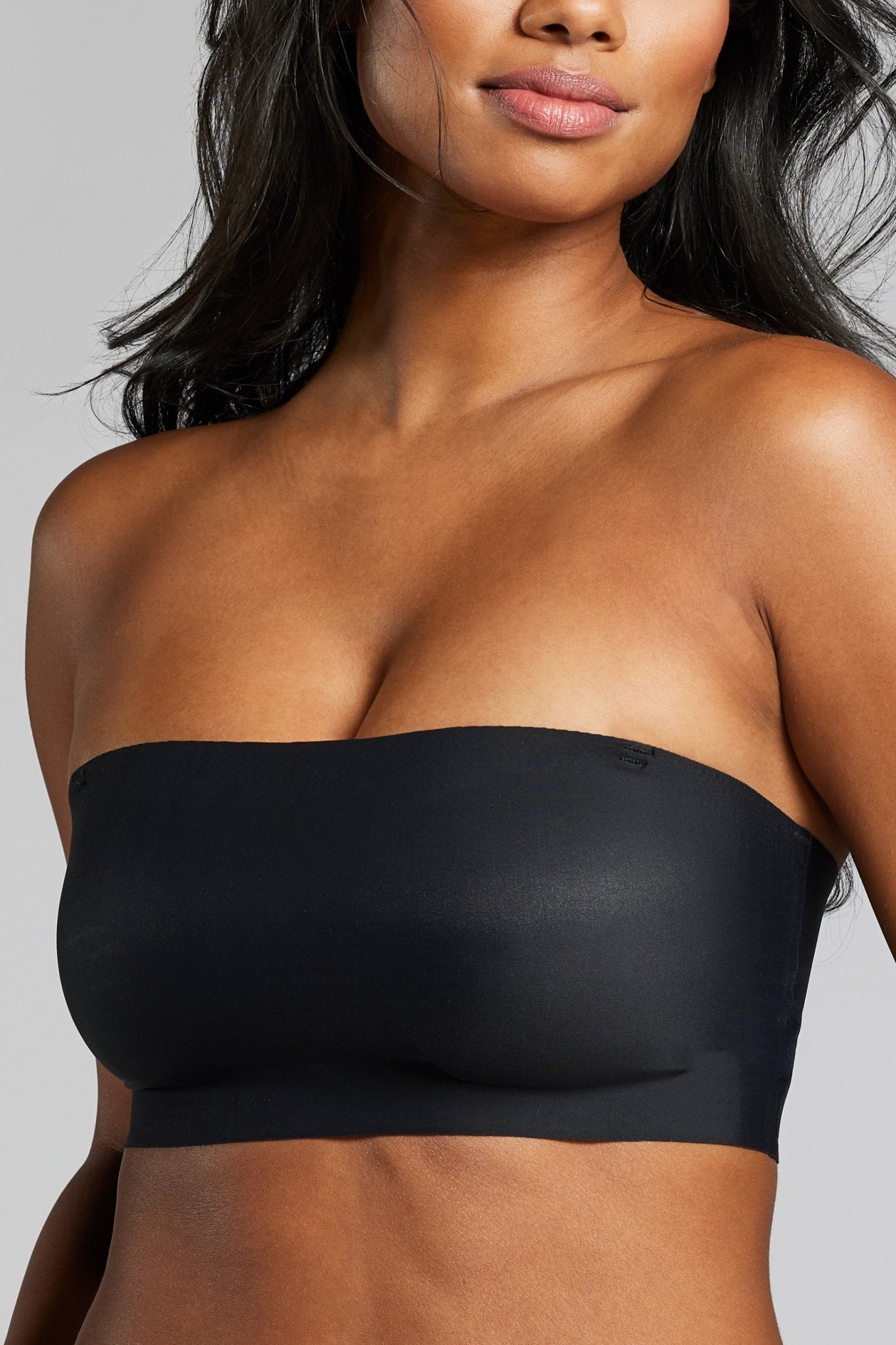 Microfiber Bandeau Bralette - Siella - Color: Black Noir