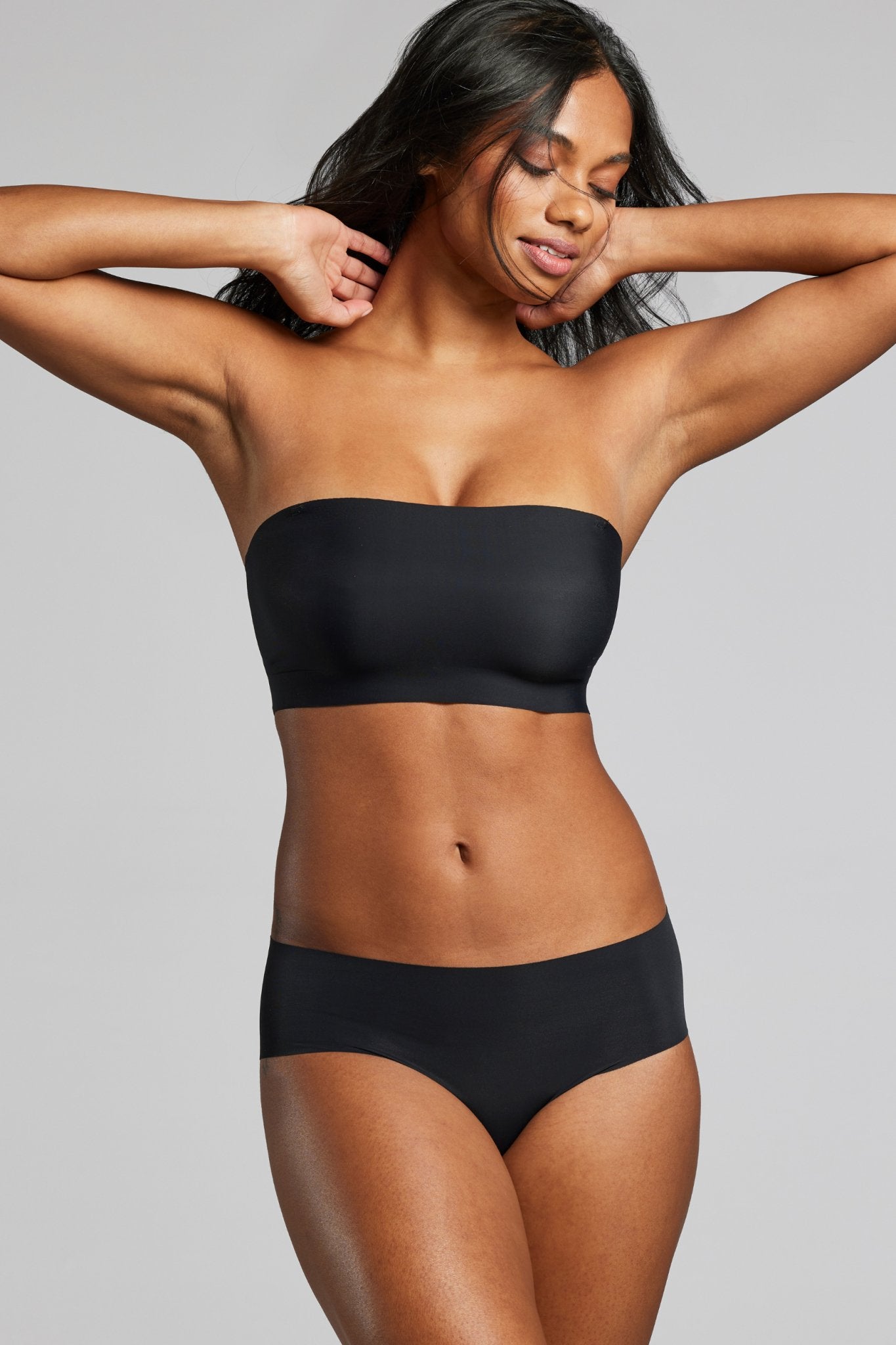 Microfiber Bandeau Bralette - Siella - Color: Black Noir