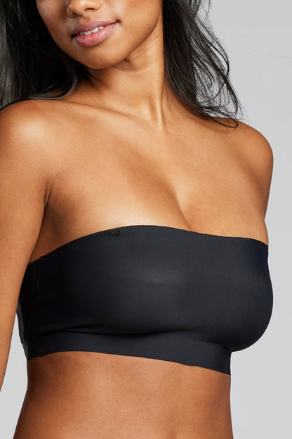 Microfiber Bandeau Bralette - Siella - Color: Black Noir