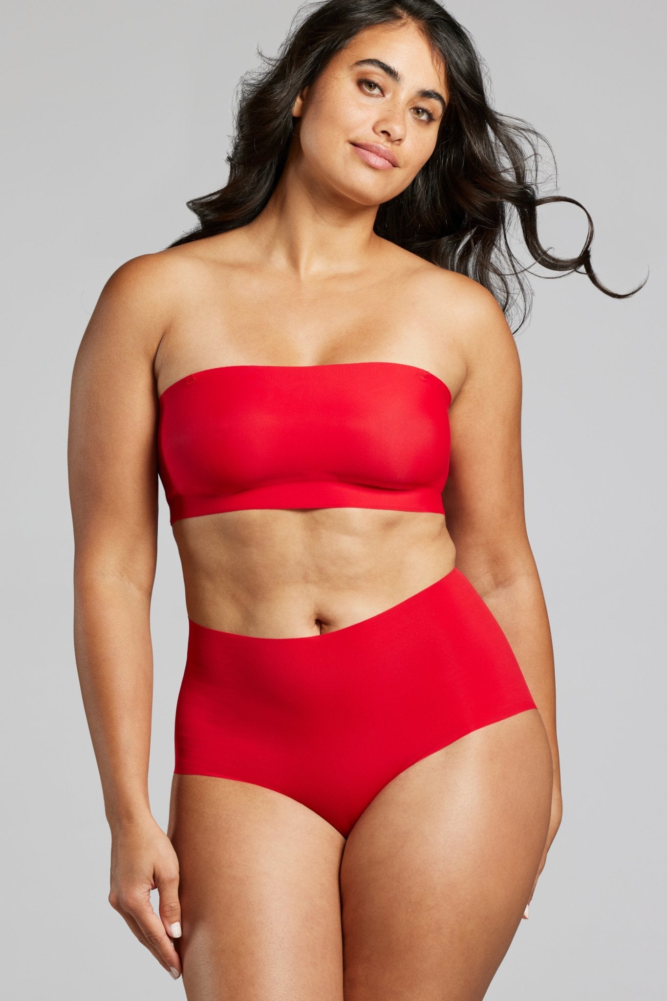 Microfiber High Waist Brief - Siella - Color: Chilean Red Rouge chilien