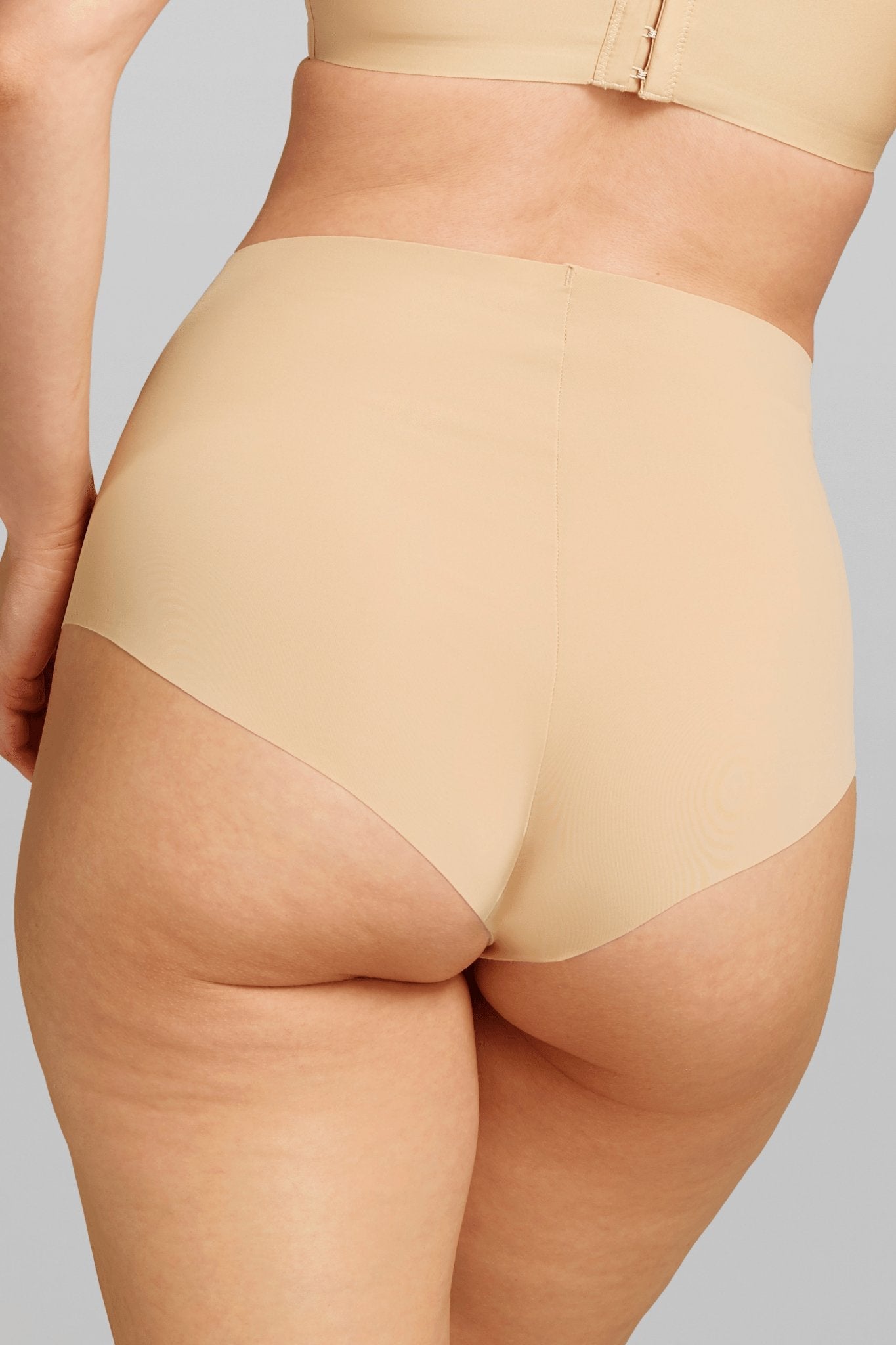 Microfiber High Waist Brief - Siella - Color: Cuban Sand Sable cubain