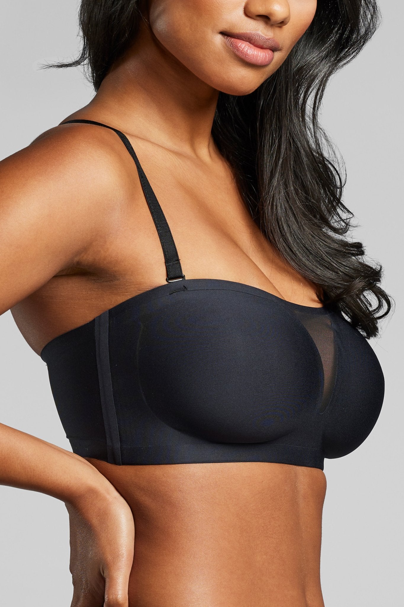 Microfiber Multiway Bra - Siella - Color: Black Noir