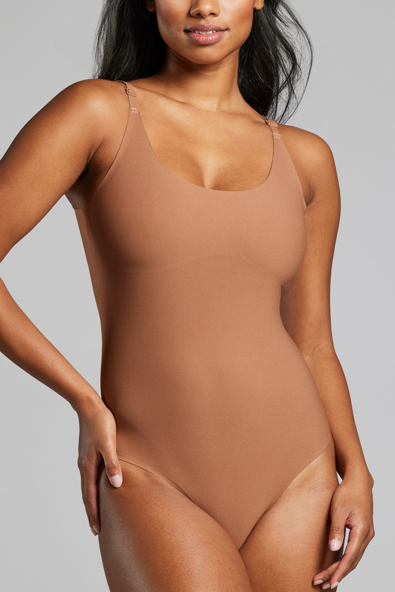 No-Show Bodysuit - Siella - Color: Toffee Caramel