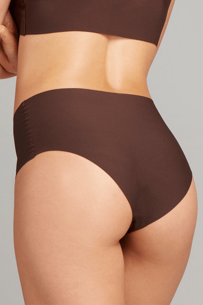 No-Show High Waist Brief - Siella - Color: Coffee Bean Café