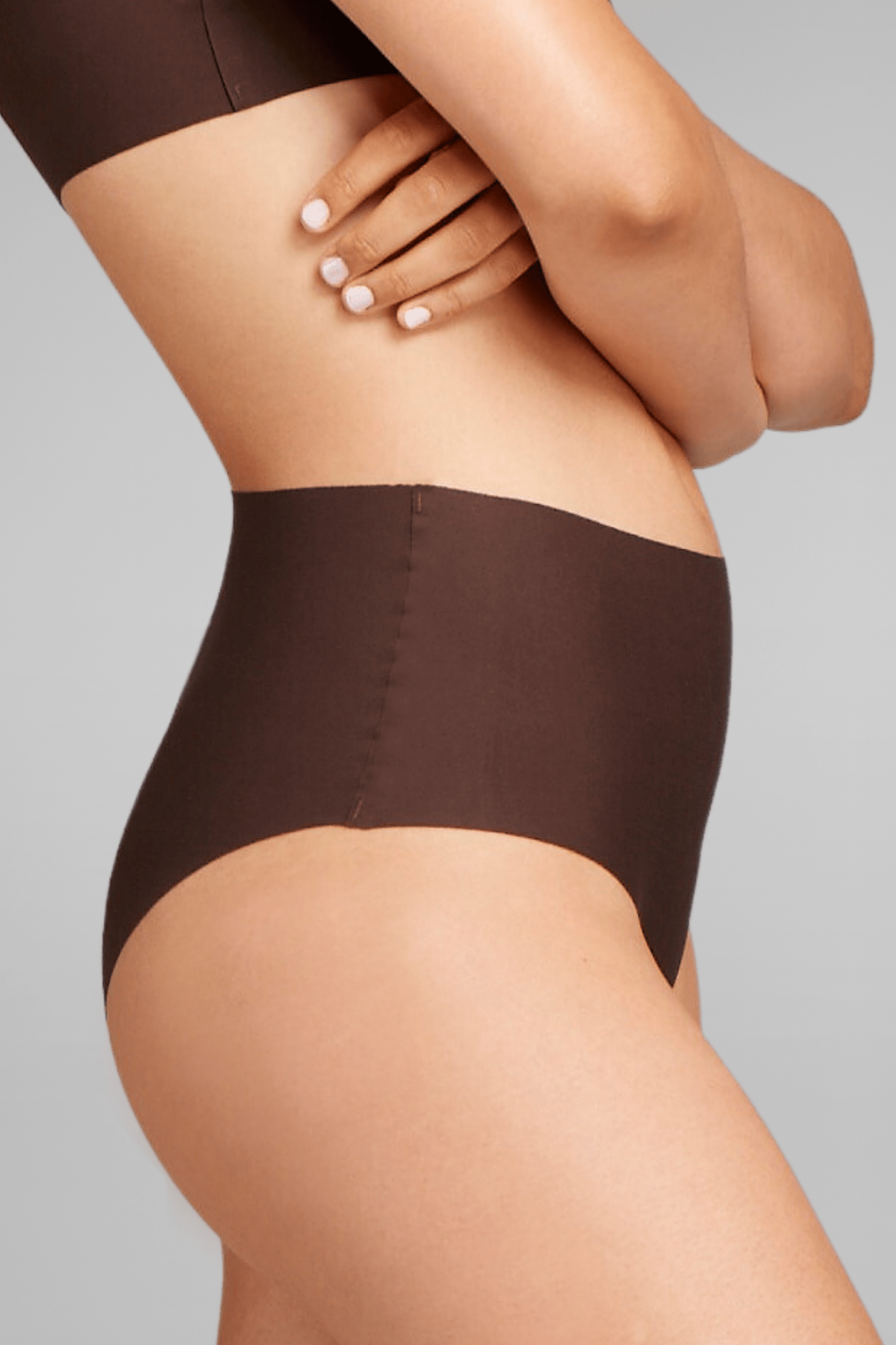 No-Show High Waist Brief - Siella - Color: Coffee Bean Café