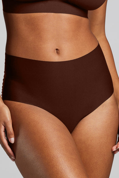 No - Show High Waist Brief - Siella - Color: Cocoa Cacao