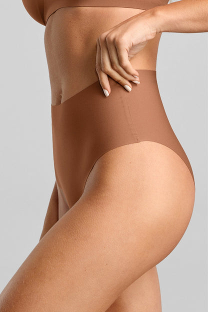 No-Show High Waist Brief - Siella - Color: Toffee Caramel