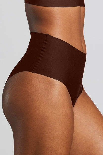 No - Show High Waist Brief - Siella - Color: Cocoa Cacao