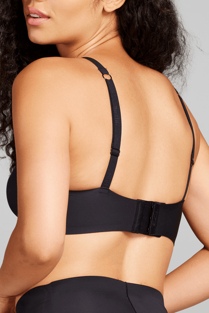 No-Show Plunge Bra - Siella - Color: Black Noir