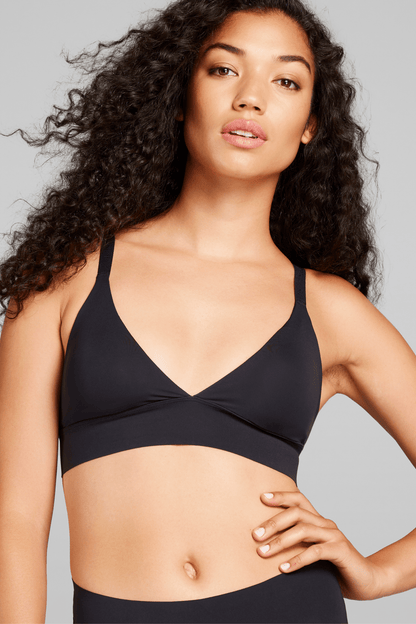 No-Show Triangle Bra - Siella - Color: Black Noir