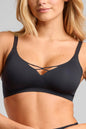 No-Show V-Neck Bra - Siella - Color: Black Noir