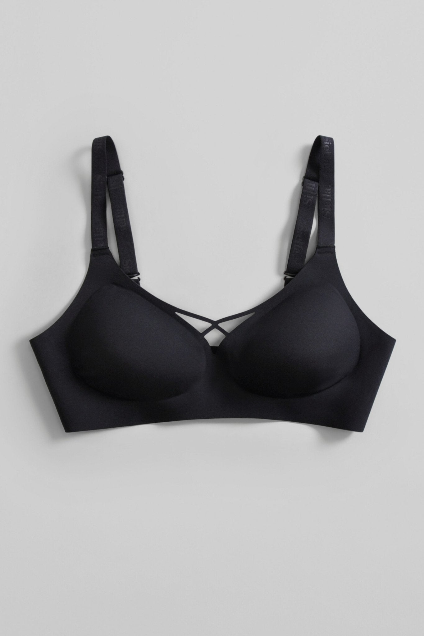 No-Show V-Neck Bra - Siella - Color: Black Noir