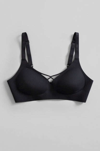 No-Show V-Neck Bra - Siella - Color: Black Noir