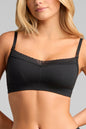 Organic Cotton Lace Balconette Bra - Siella - Color: Black Noir