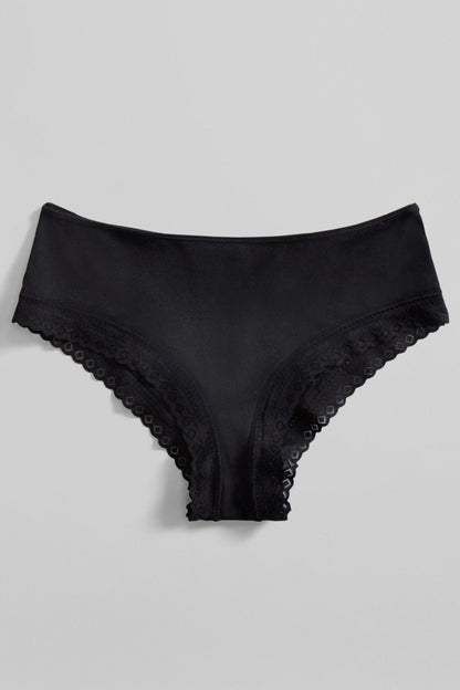 Organic Cotton Lace Cheeky - Siella - Color: Black Noir