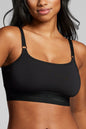 Organic Cotton Scoop Neck Bralette - Siella - Color: Black Noir