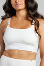 Organic Cotton Scoop Neck Bralette - Siella - Color: White Blanc