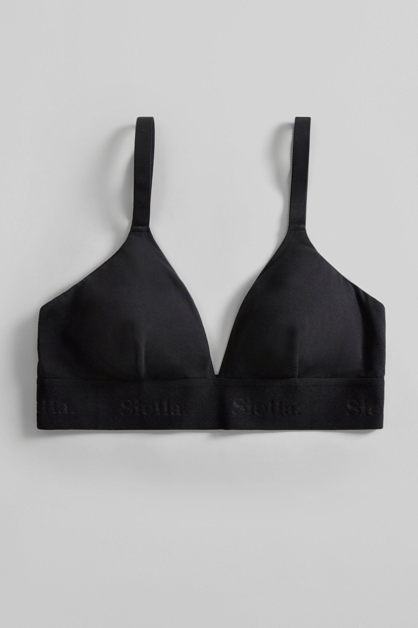 Organic Cotton Triangle Padded Bra - Siella - Color: Black Noir