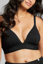 Organic Cotton Triangle Padded Bra - Siella - Color: Black Noir