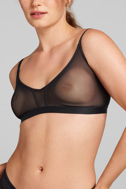 Power Mesh Bra - Siella - Color: Black Noir