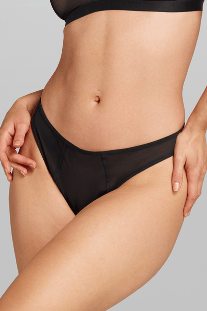 Power Mesh Thong - Siella - Color: Black Noir