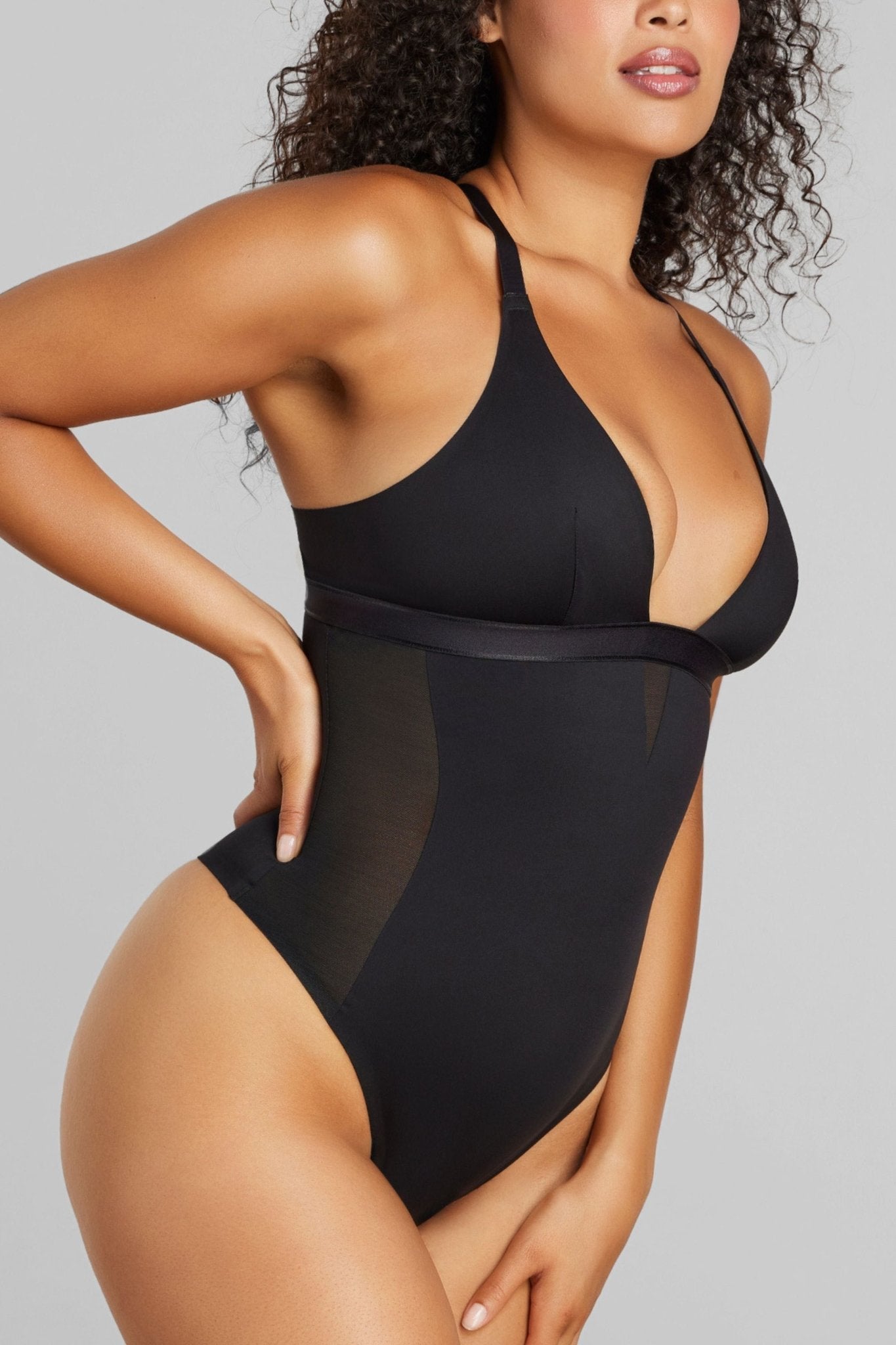 Sexy Smooth Shaping Bodysuit - SIELLA - Color: Black Noir