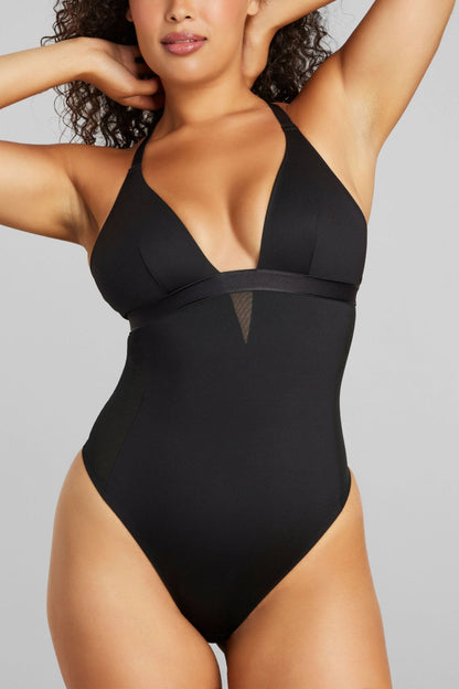 Sexy Smooth Shaping Bodysuit - SIELLA - Color: Black Noir