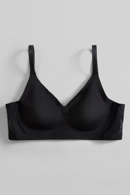 Sexy Smooth V-Neck Bra - SIELLA - Color: Black Noir