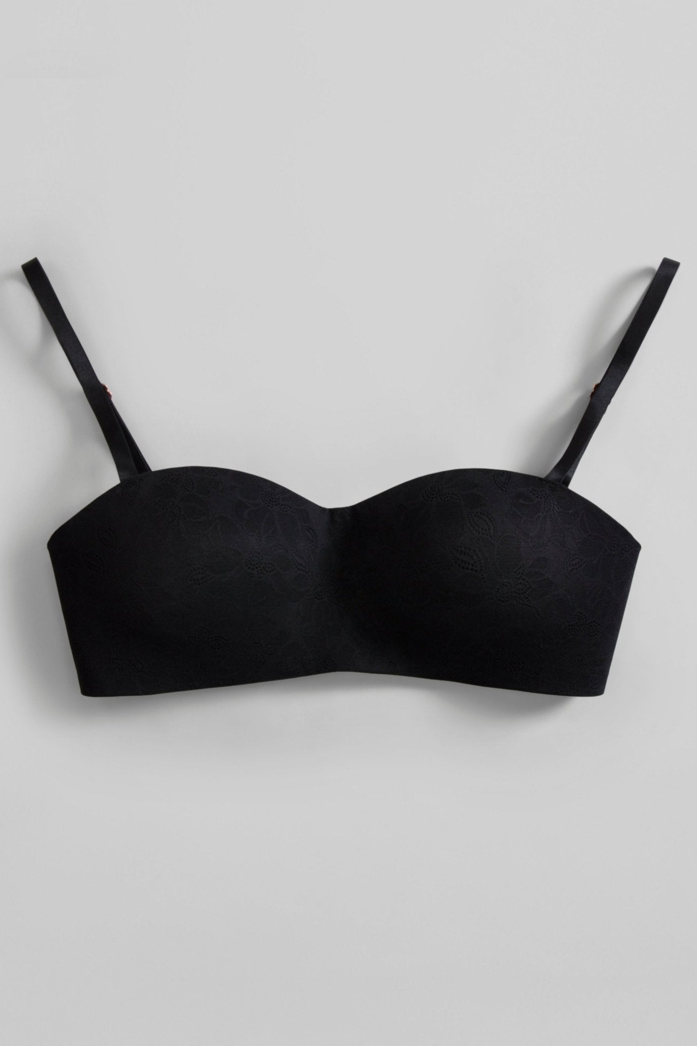 Soft Lace Balconette Foam Bra - SIELLA - Color: Black Noir