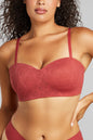 Soft Lace Balconette Foam Bra - SIELLA - Color: Rosewood Bois de rose