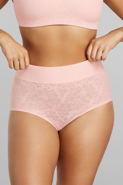 Soft Lace Boy Brief - SIELLA - Color: Barely Pink Rose délicat