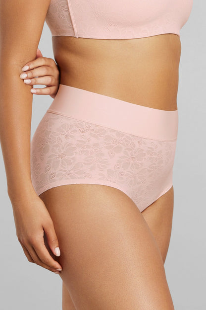 Soft Lace Boy Brief - SIELLA - Color: Barely Pink Rose délicat