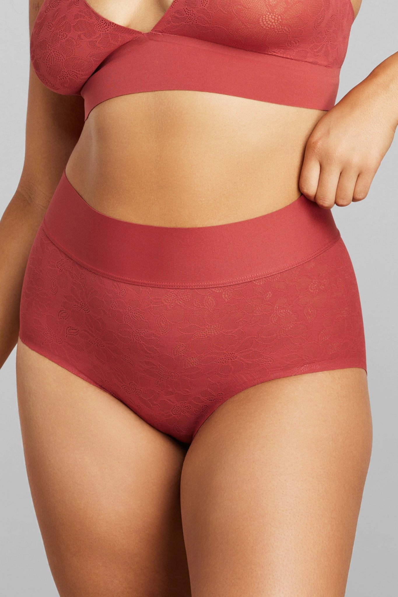 Soft Lace Boy Brief - SIELLA - Color: Rosewood Bois de rose