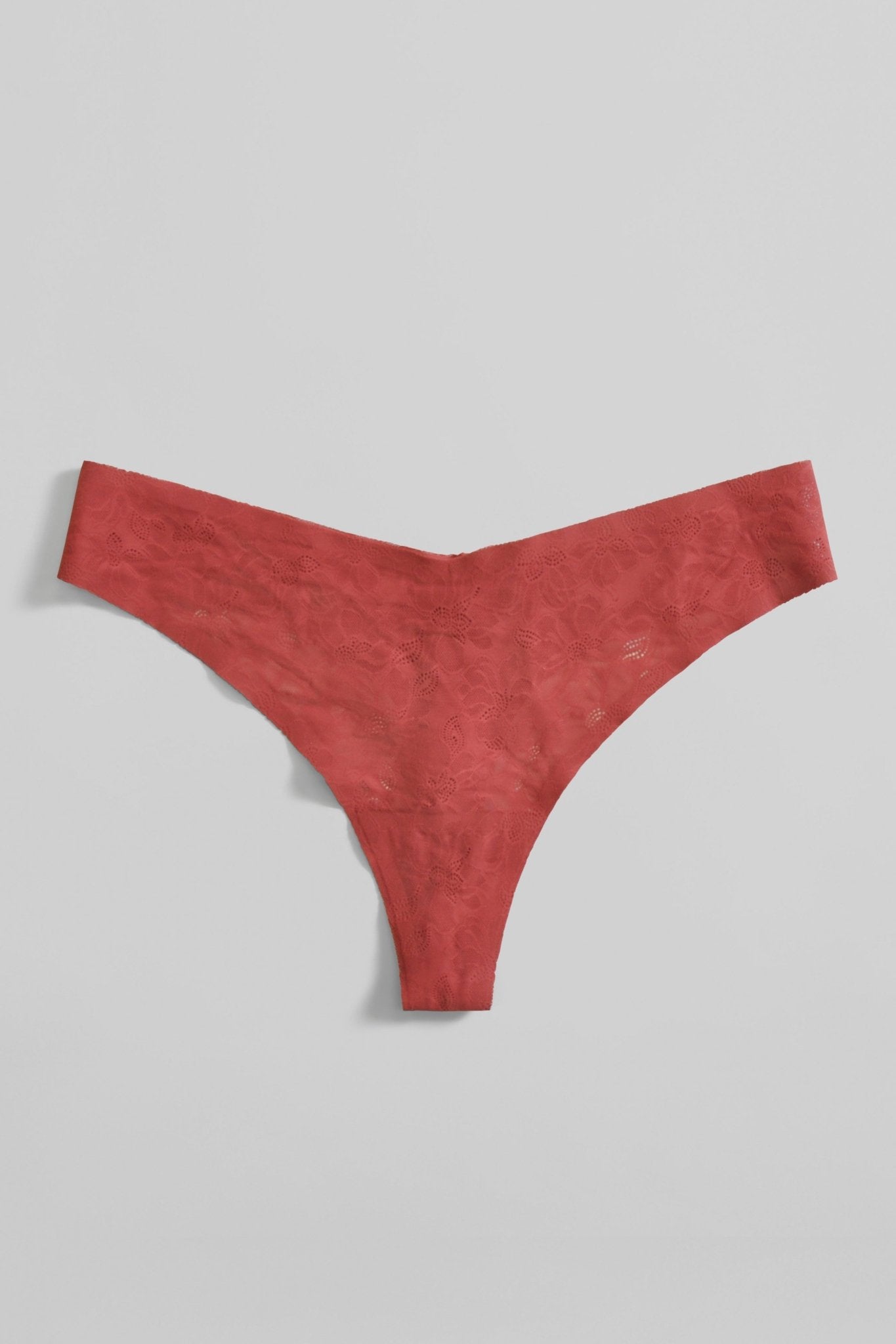 Soft Lace Thong - SIELLA - Color: Rosewood Bois de rose