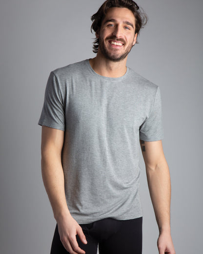 BLACK Modal Short Sleeve Crew Neck Tee