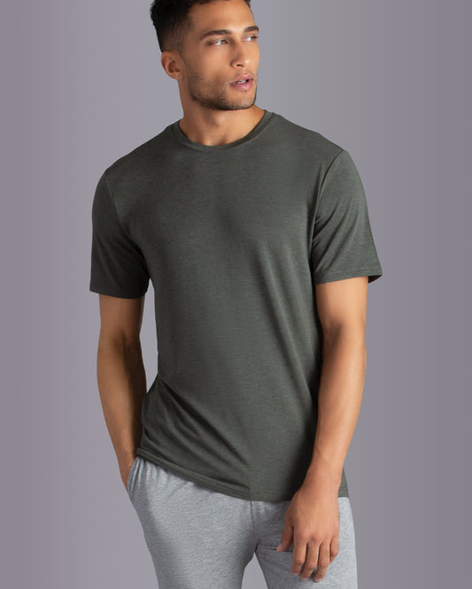 BLACK Modal Short Sleeve Crew Neck Tee