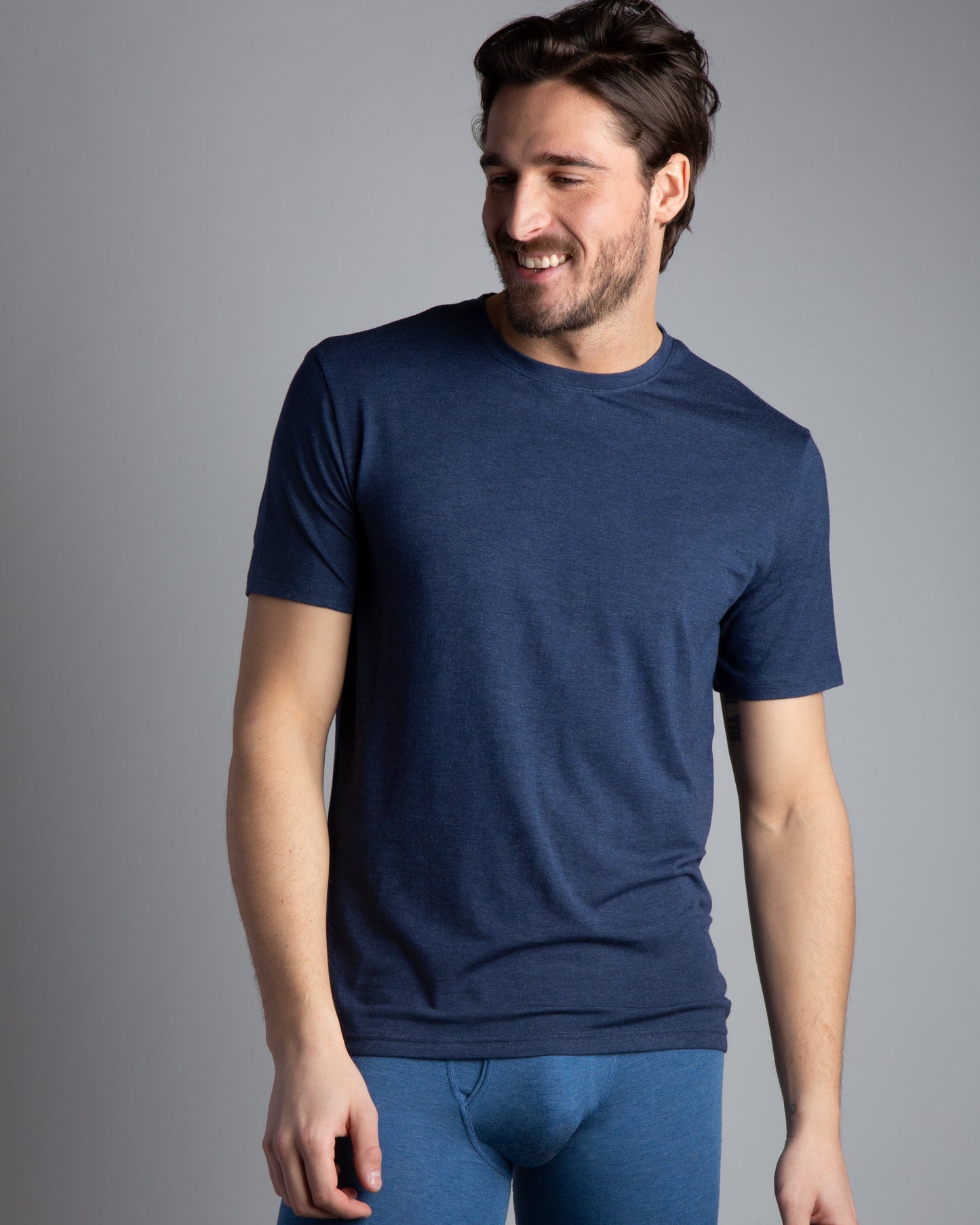 BLACK Modal Short Sleeve Crew Neck Tee